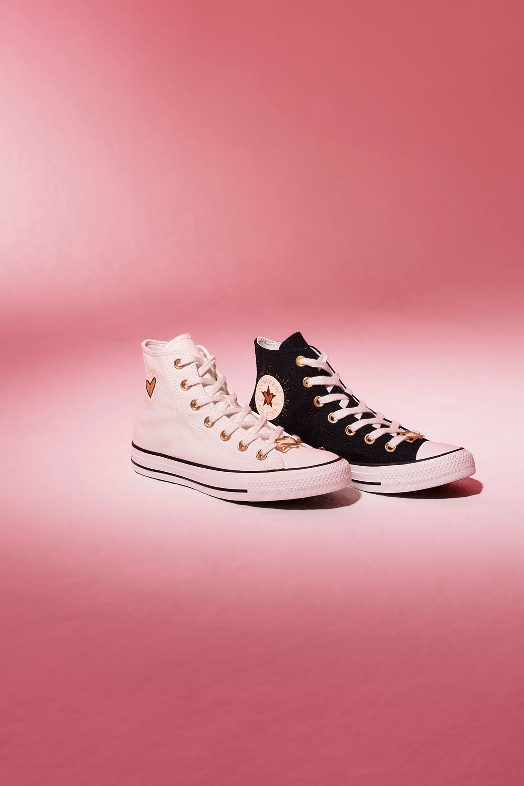 Converse Black Hearts High Top Trainers