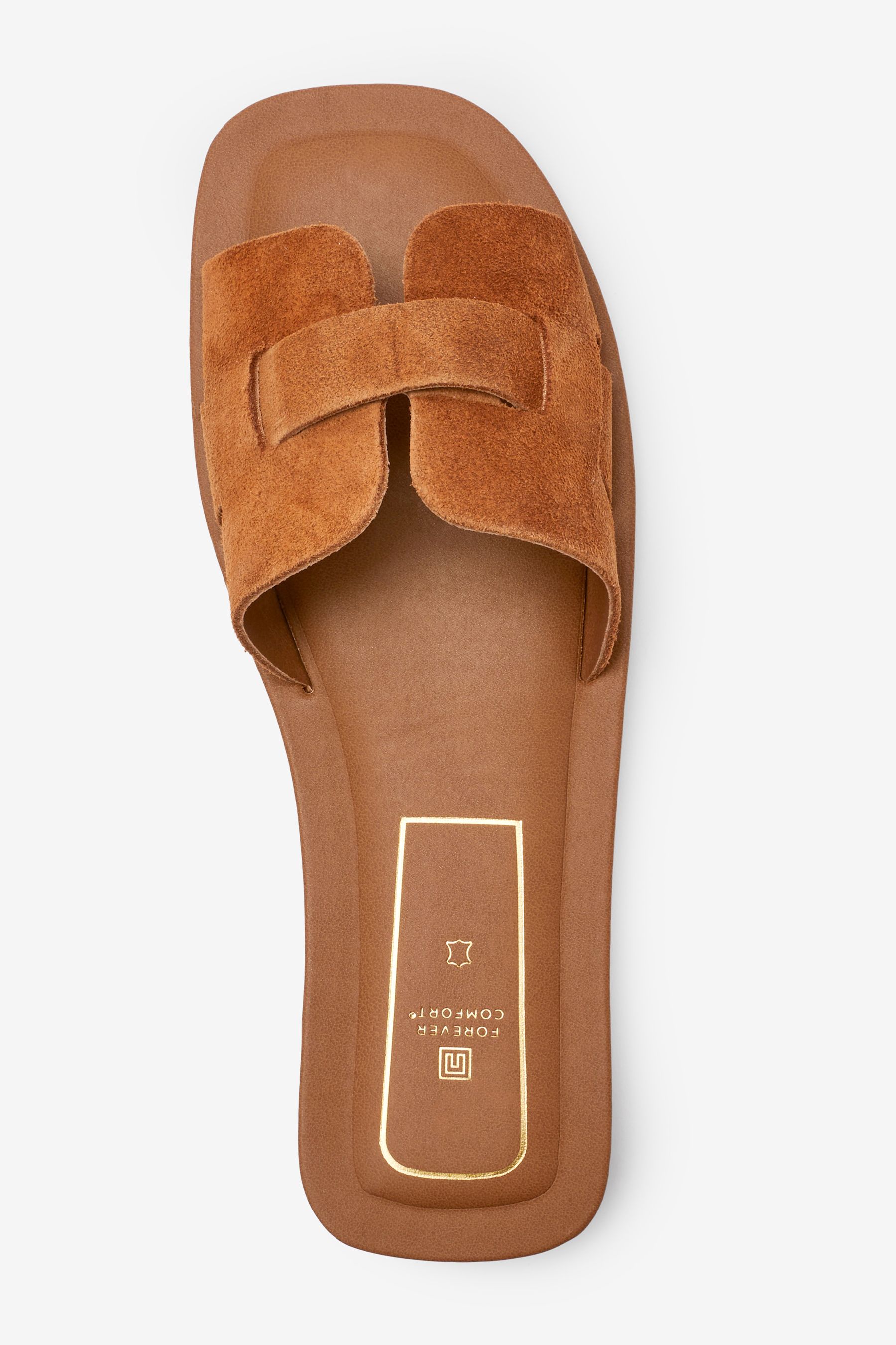 Wide fit tan best sale flat sandals