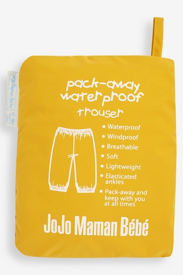 JoJo Maman Bébé Mustard Yellow Pack-Away Waterproof Trousers