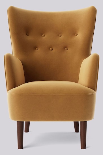 Swoon Easy Velvet Natural Biscuit Ludwig Chair