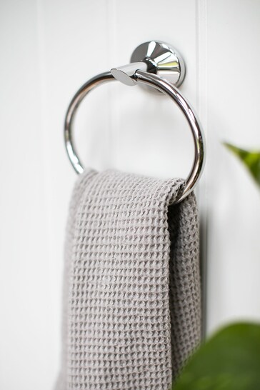 Robert Welch Silver Oblique Towel Ring