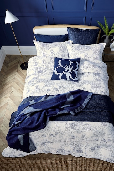 Ted Baker Blue T Quilted Polysatin Throw