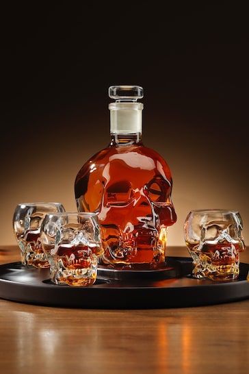 MenKind Skull Decanter With Glasses Set