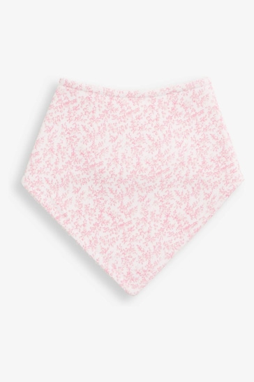 JoJo Maman Bébé Pink Floral 3-Pack Cotton Baby Dribble Bibs