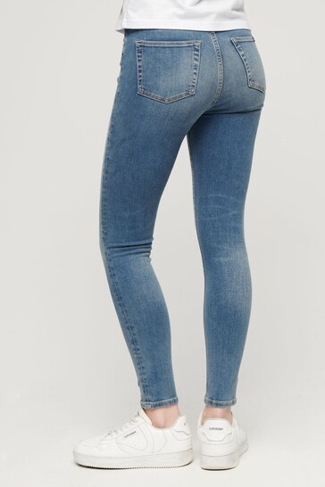 Superdry Navy Blue Cotton Vintage Low Rise Slim Flare Jeans