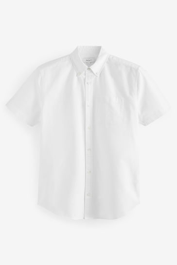 White Short Sleeve Oxford Shirt 3 Pack