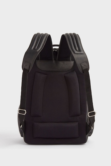 OSPREY LONDON The Lockton Black Leather Backpack