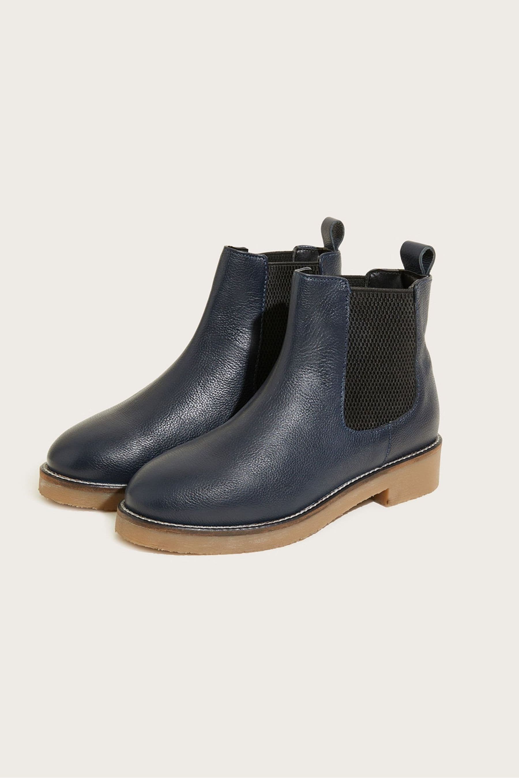 Navy leather store chelsea boots