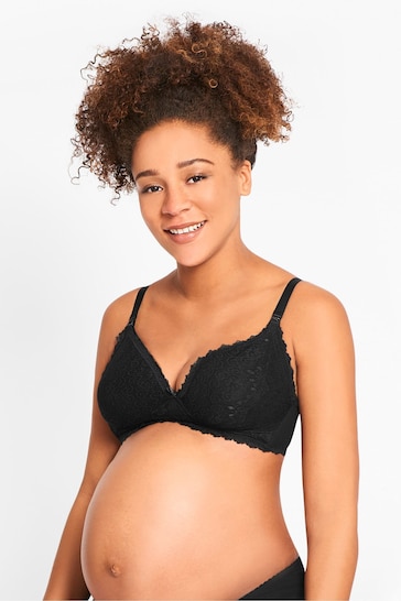 JoJo Maman Bébé Black Maternity & Nursing Lace Bras