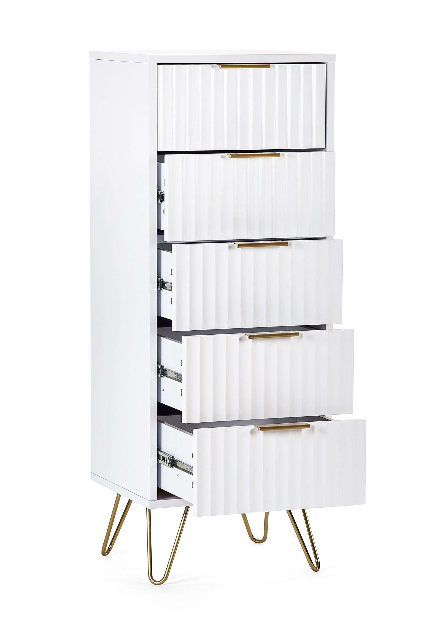 Buy Julian Bowen White Murano 5 Drawer Tallboy Chest from the Next