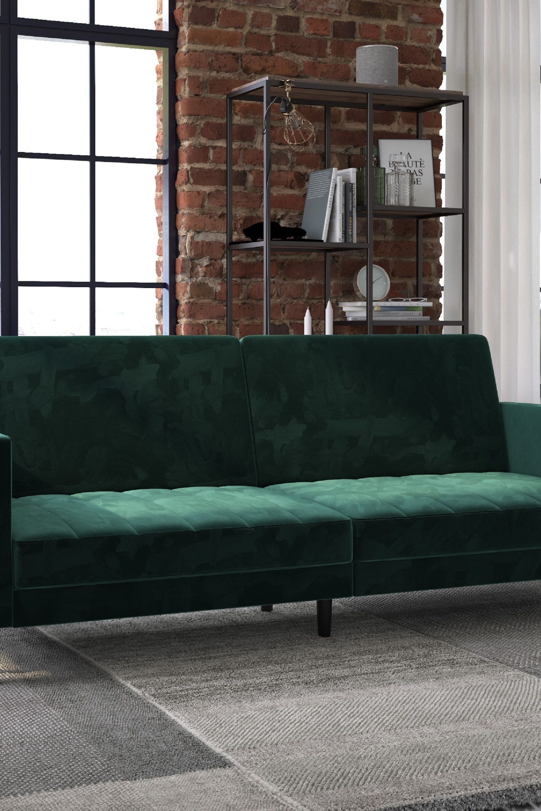 Dorel Home Green Europe Liam Velvet Futon