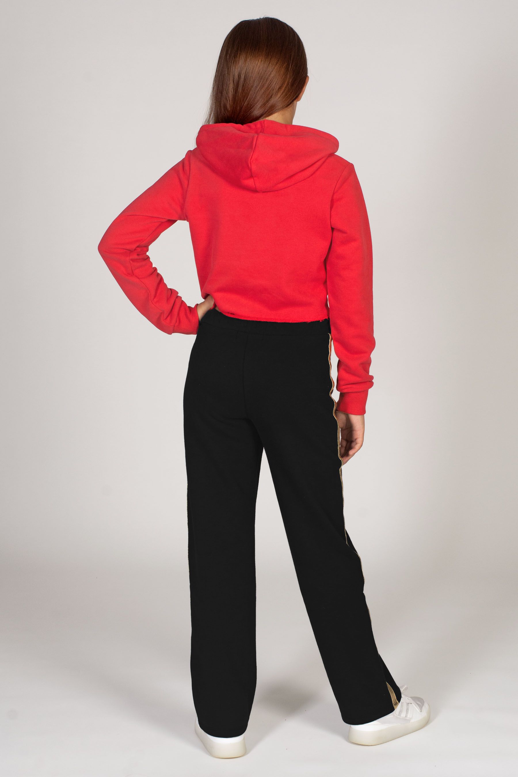 Black joggers with sale red stripe womens
