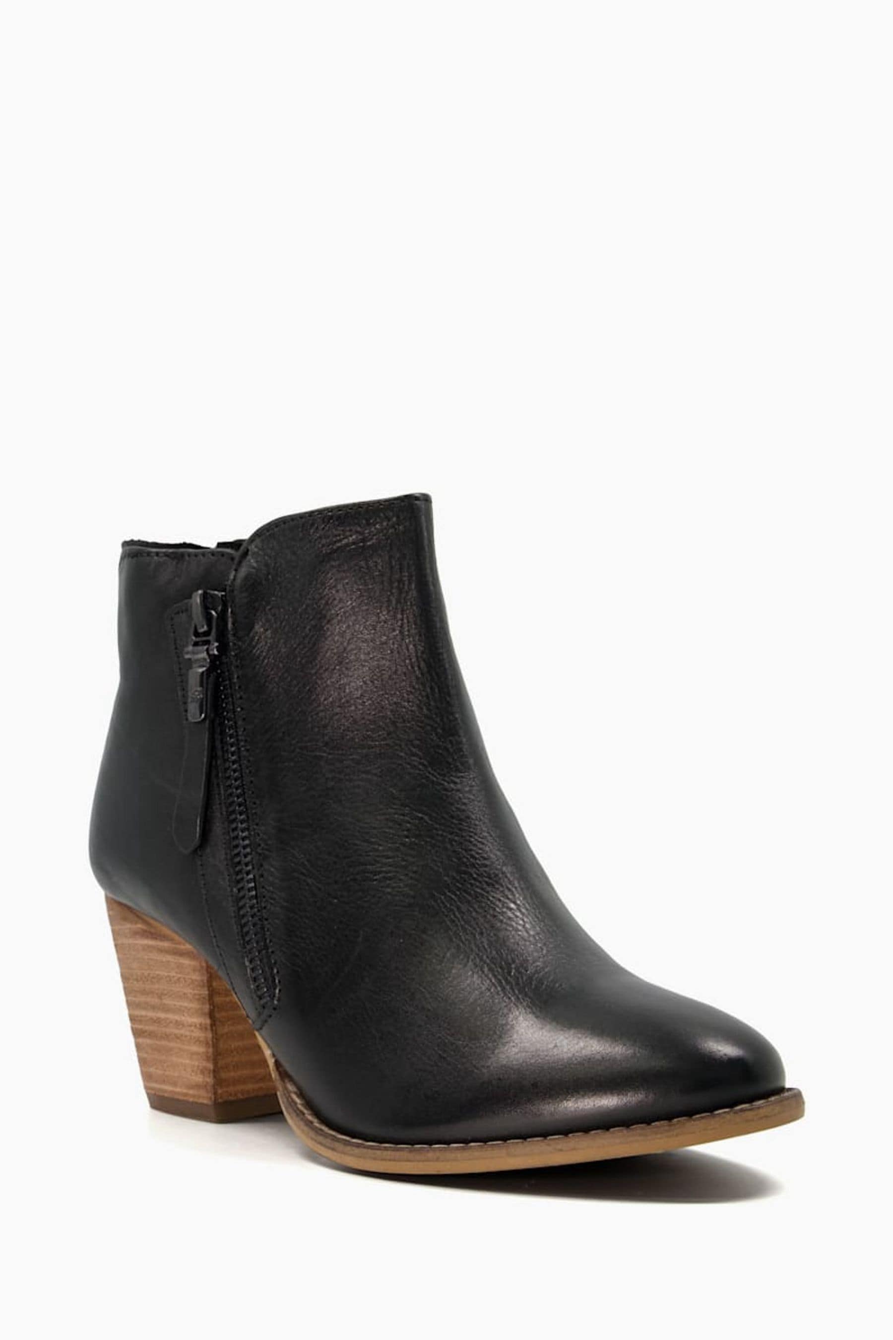 Dune London Wide Fit Paice Zip Up Ankle Boots