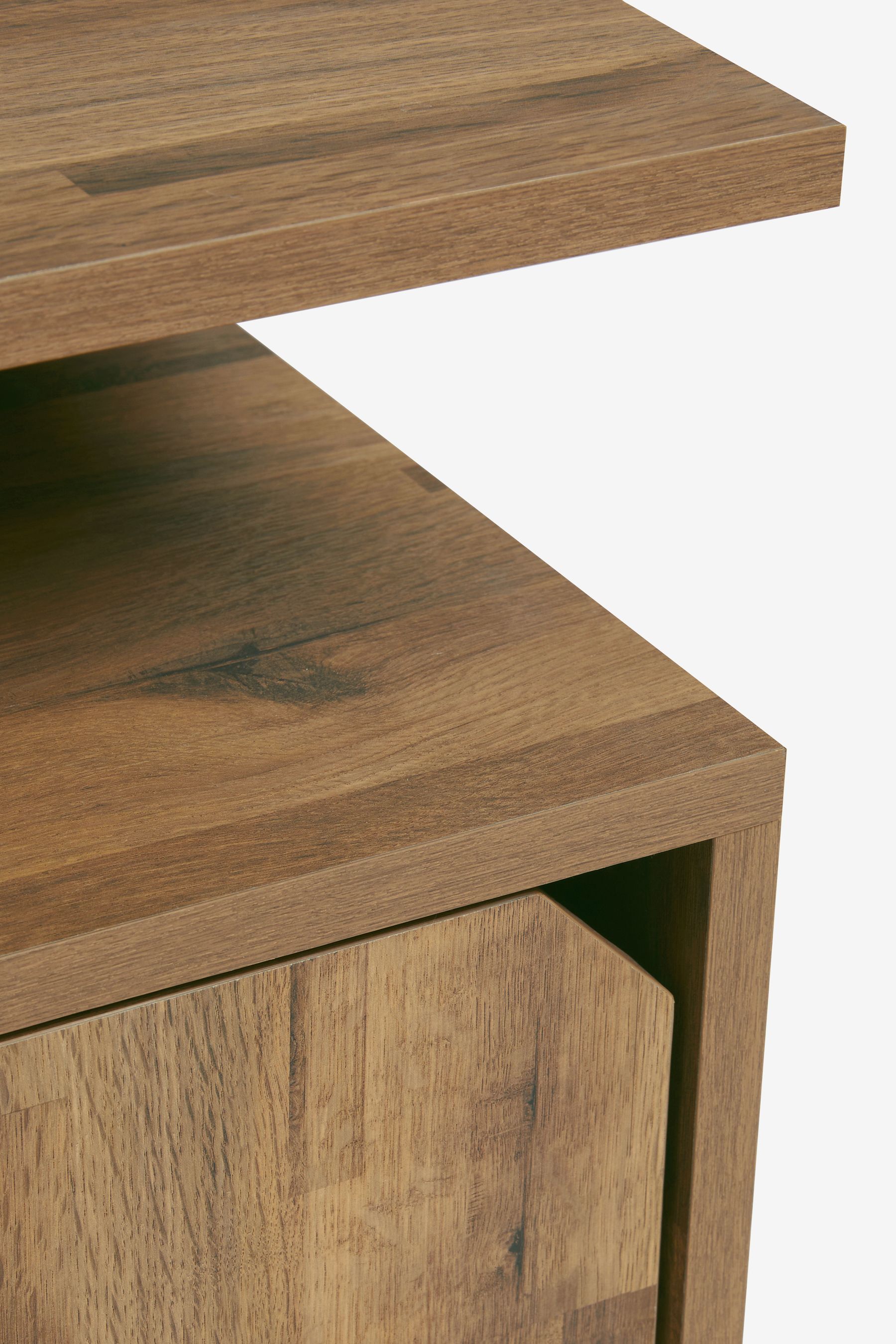 Dark Bronx Oak Effect Storage Side Table