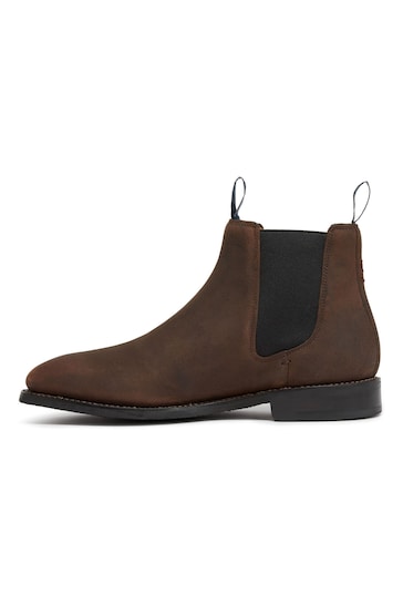 Oliver Sweeney Lochside Waxed Kudu Brown Leather Chelsea Boots