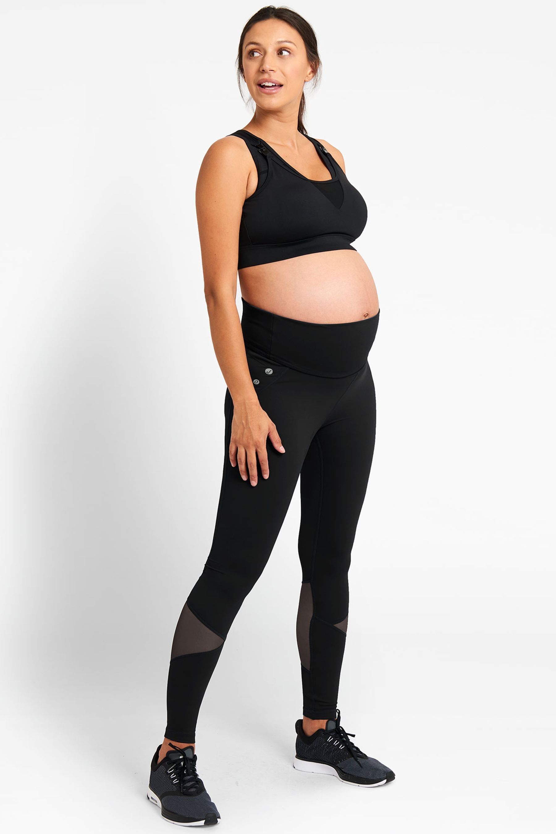 Buy JoJo Maman B b Black Mesh Panel Performance Maternity Workout