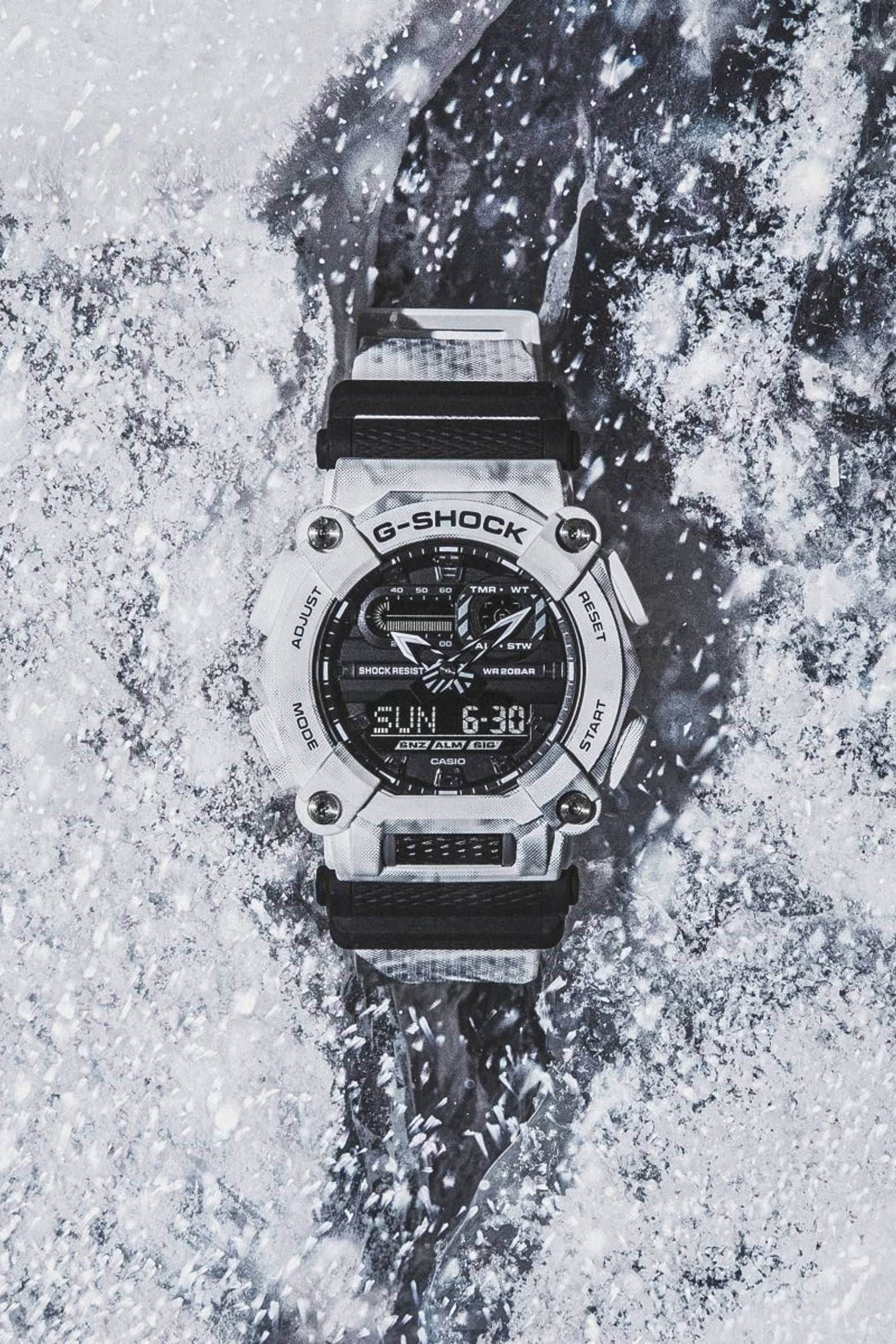 Buy Casio G Shock G Shock Snow Camo Series Off white and Black Plastic Resin Quartz Chronograph Watch from the Next UK online shop