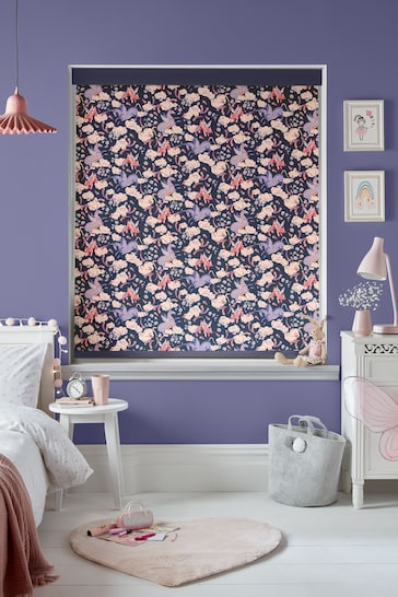Cath Kidston Navy Blue Kids Unicorn Made To Measure Roller Blinds