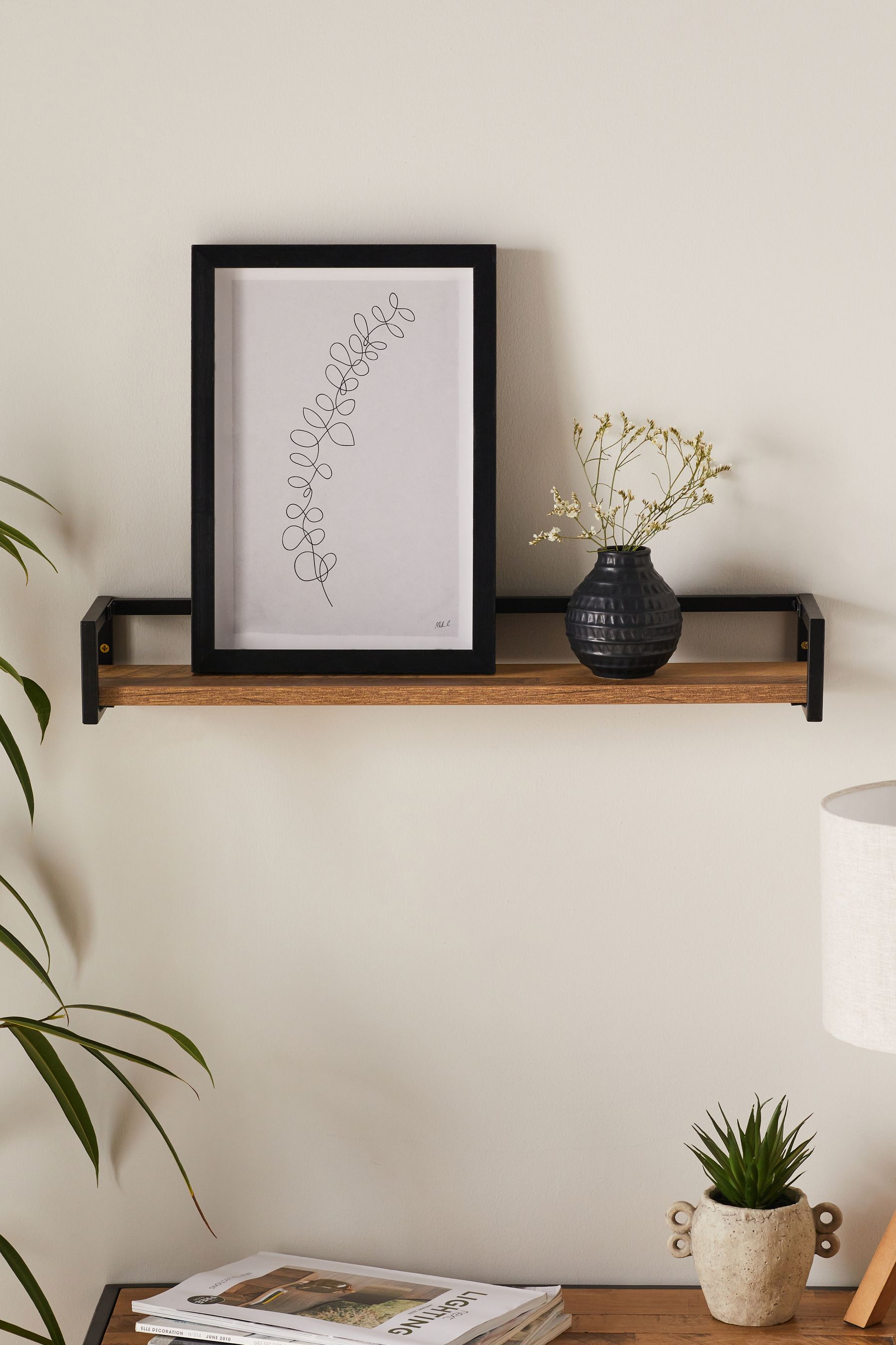 Slim shop wall shelves
