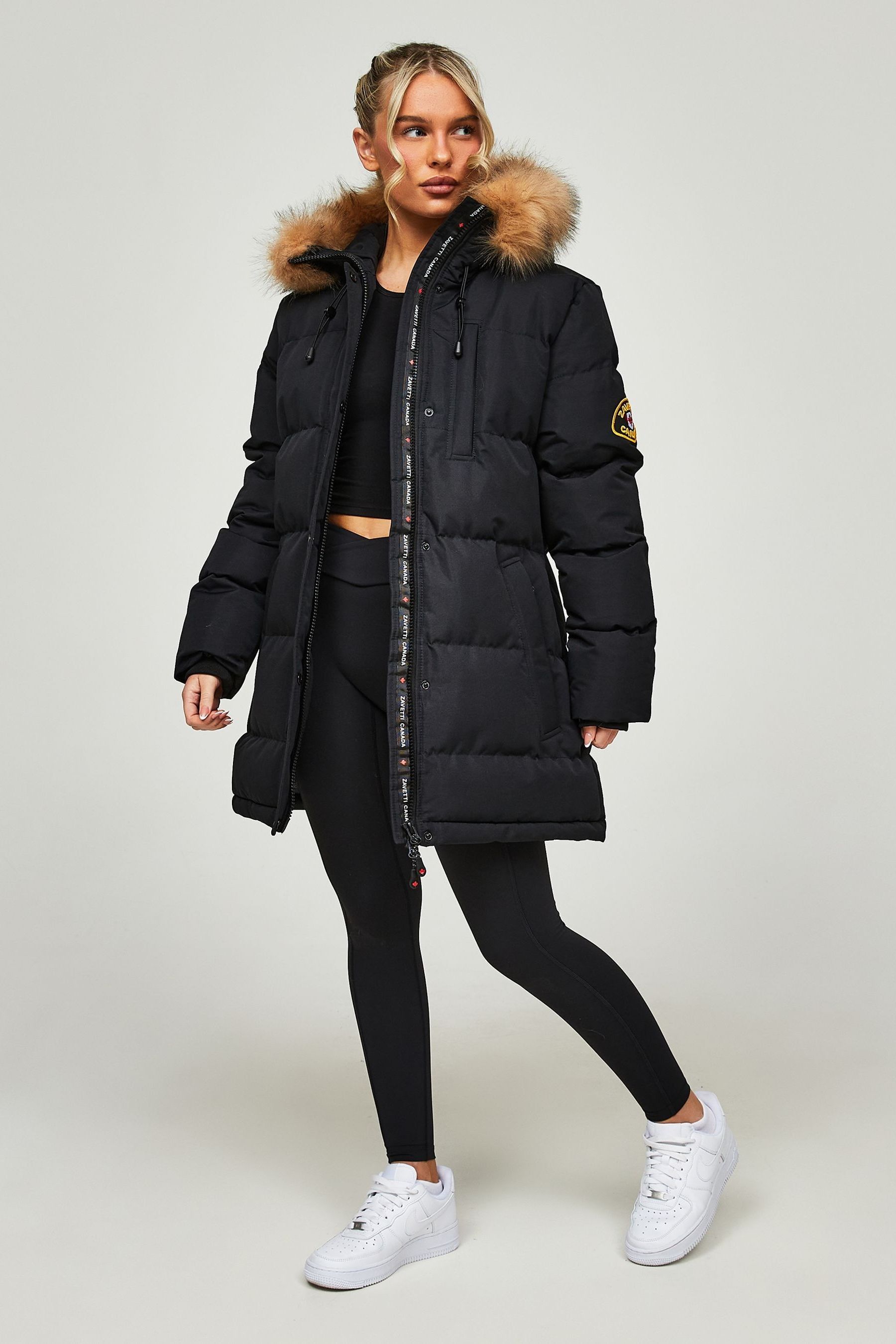 Zavetti canada womens gabelli parka bomber jacket black 2025
