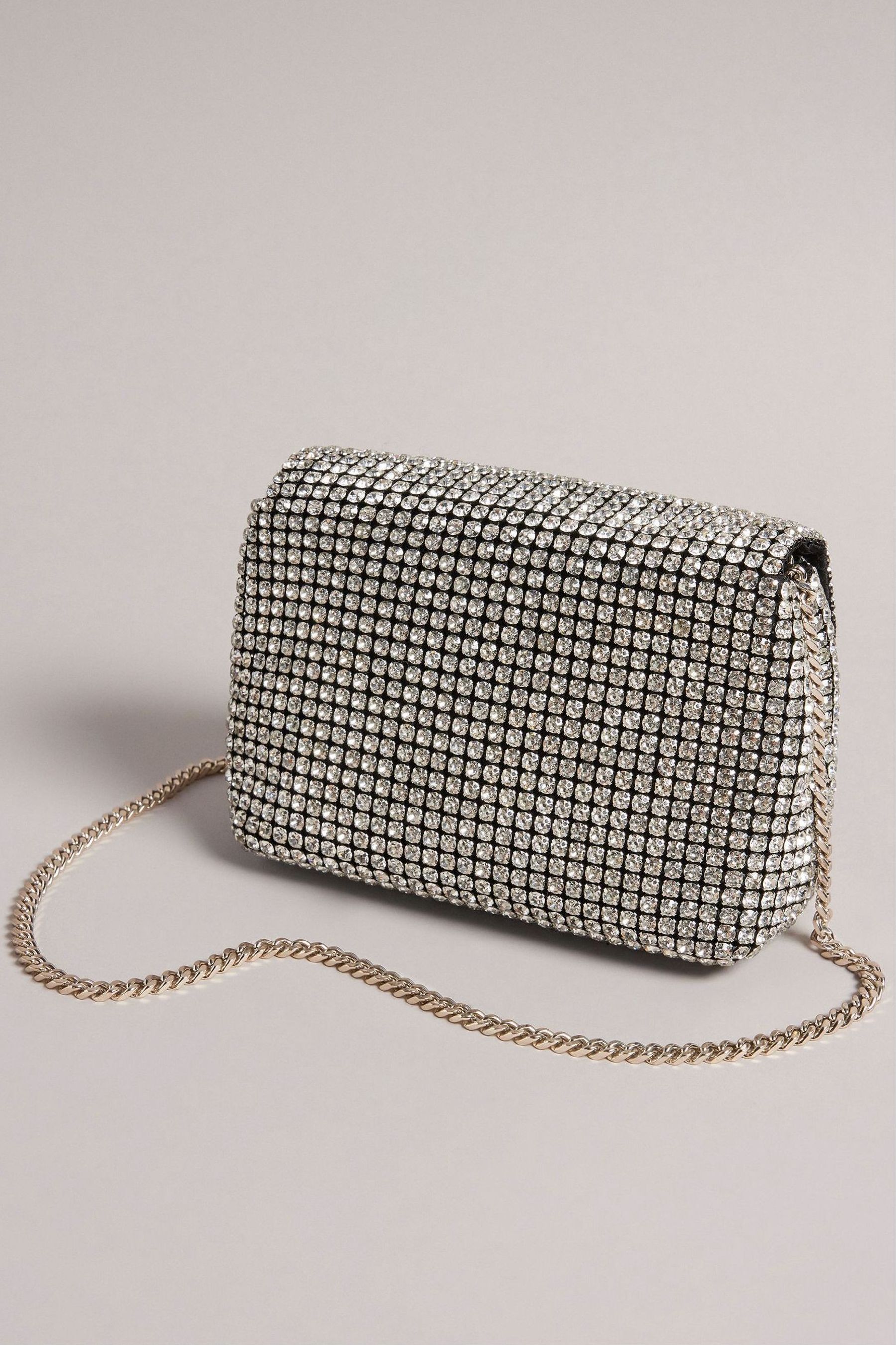 Buy Ted Baker Silver Glitters Crystal Mini Cross Body Bag from the
