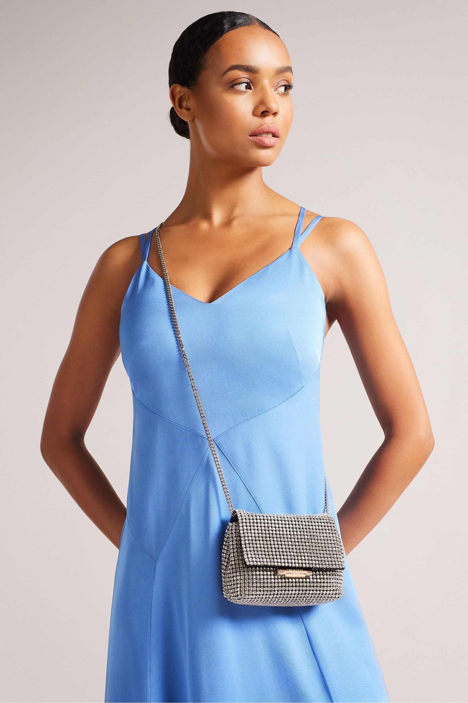 Buy Ted Baker Women Silver Metallic Purse on The Chain Online - 806103 |  The Collective