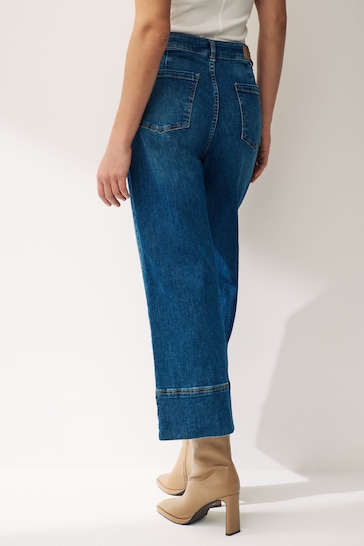 Emme Marella Blue Kentia Wide Leg Jeans with Deep Hem