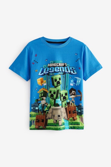 Blue Minecraft Gaming License T-Shirt (4-16yrs)