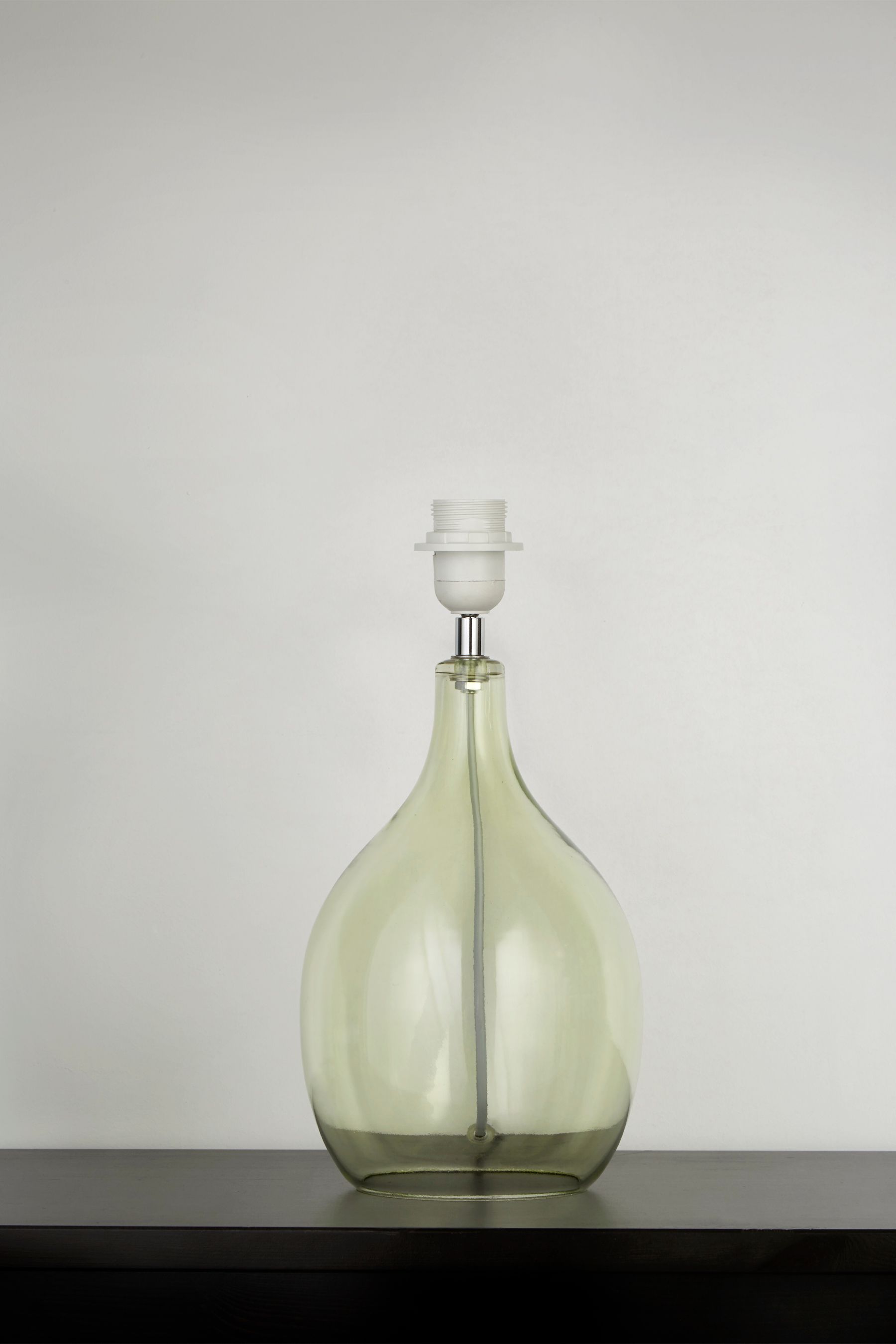 Green glass outlet bottle lamp