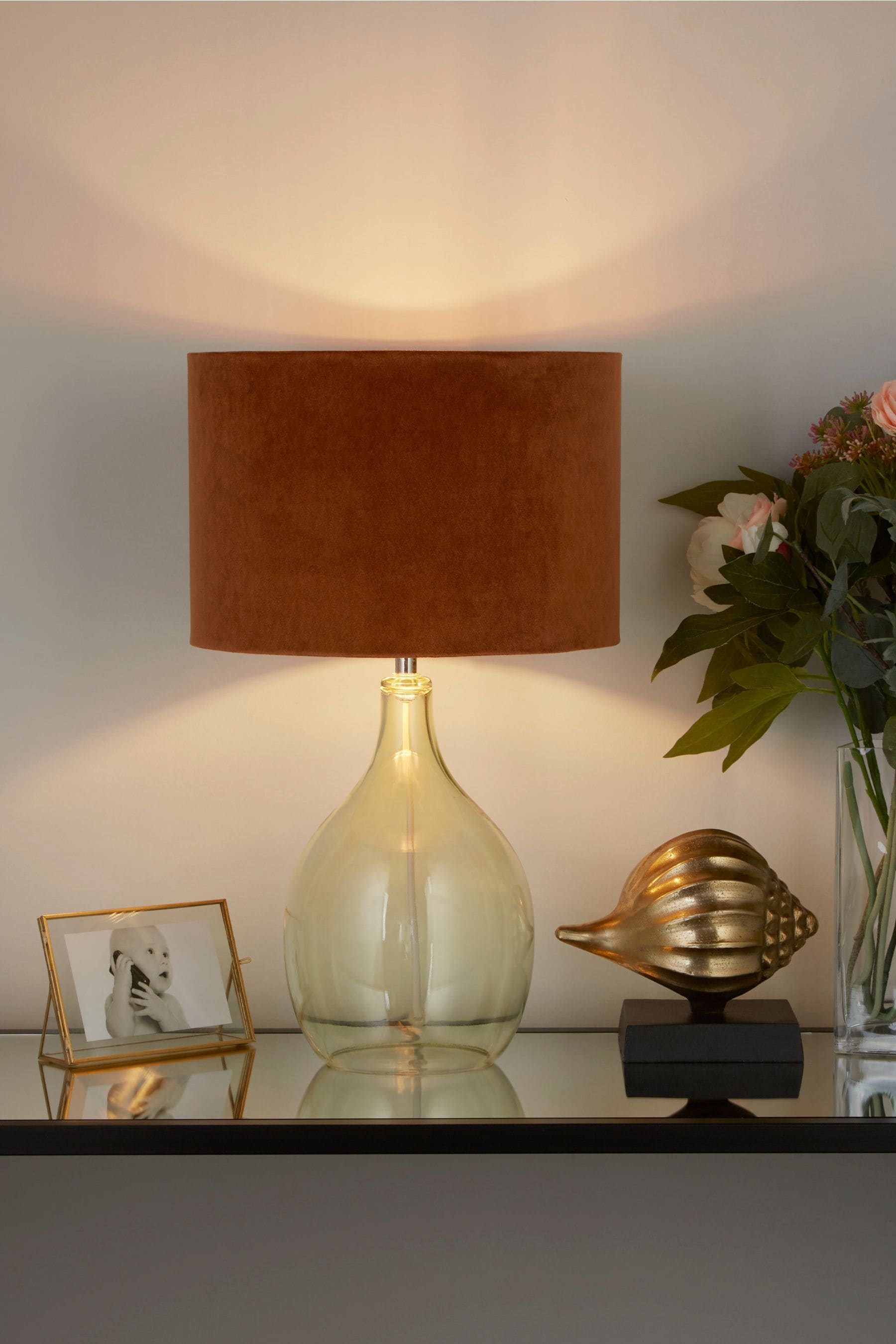 Glass bottle store lamp base
