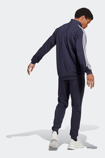 adidas Navy Sportswear Basic 3-Stripes French Terry Tracksuit