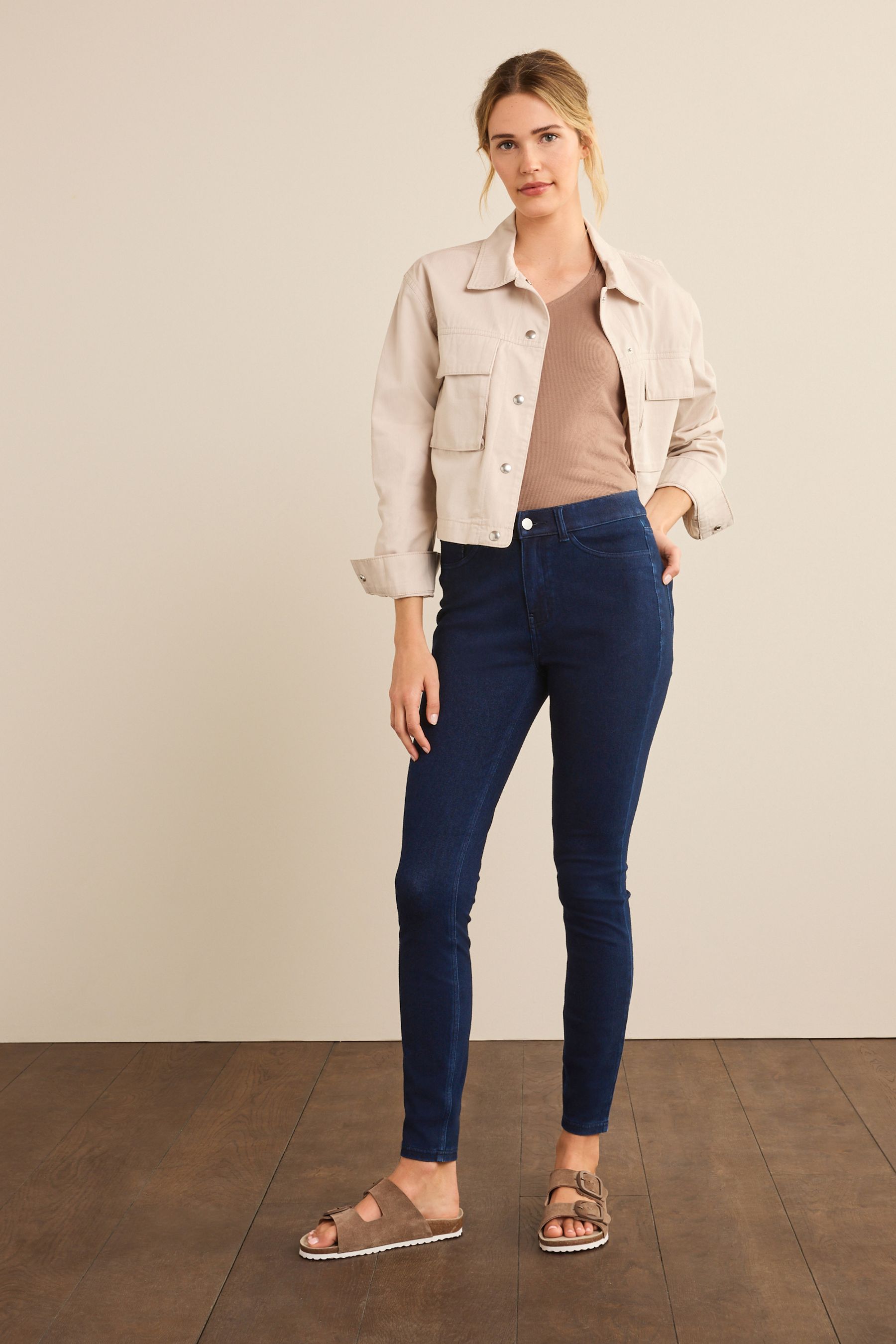 Buy Rinse Fly Fasten Jersey Denim Leggings from the Next UK online