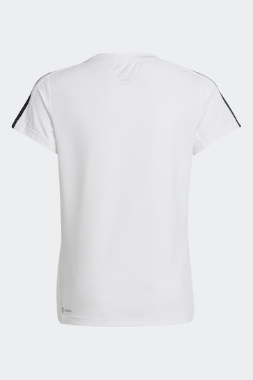 adidas White Sportswear Train Essentials Aeroready 3-Stripes Slim-Fit Training T-Shirt