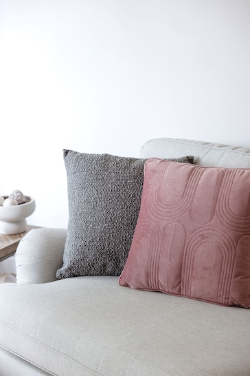 Chapter B Pink Curved Plush Velvet Cushion