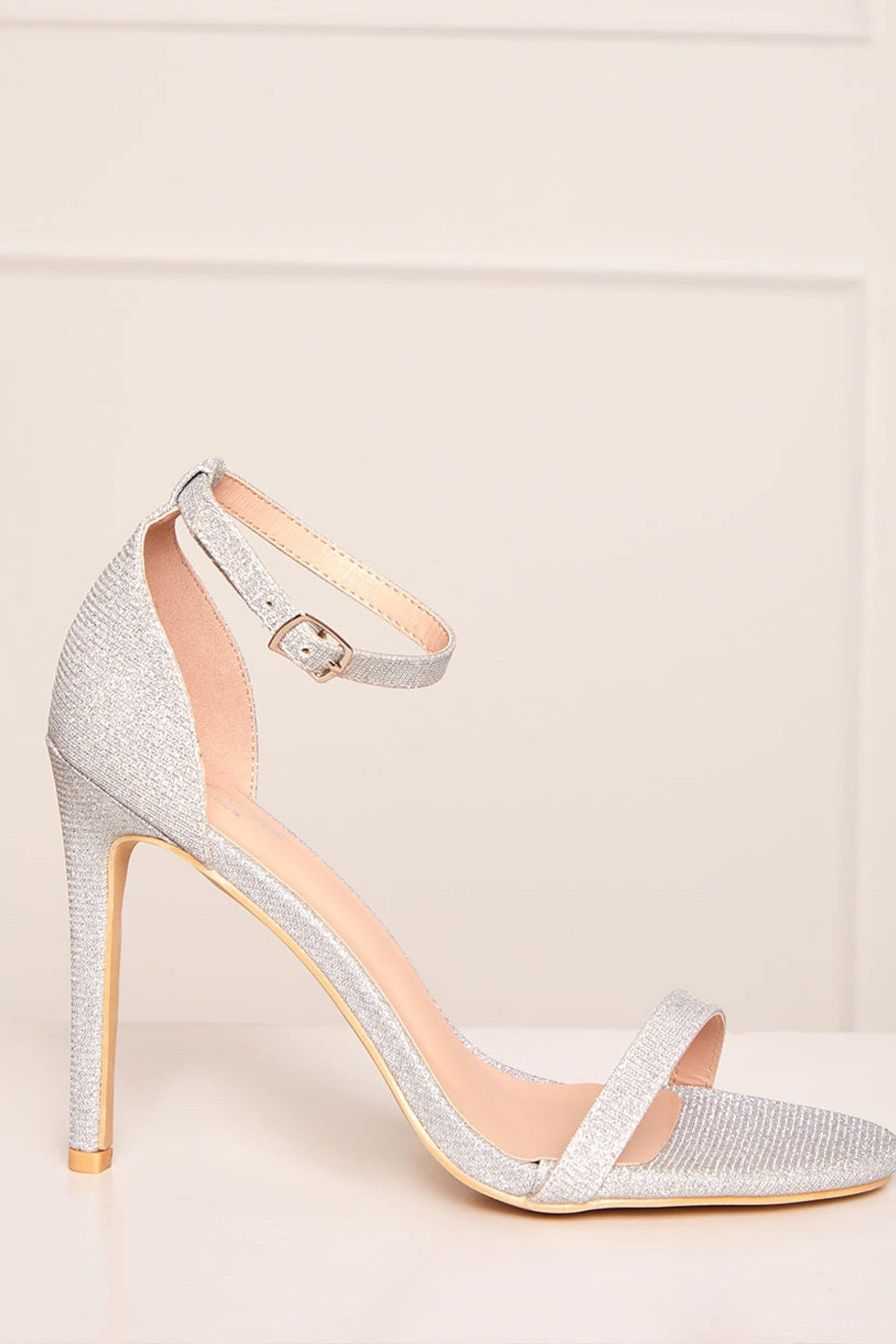 Buy Chi Chi London Silver Barely There High Heel Sandals from the