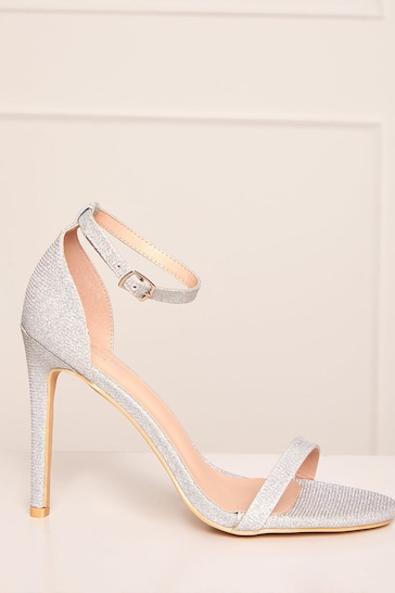 Chi Chi London Silver Barely There High Heel Sandals