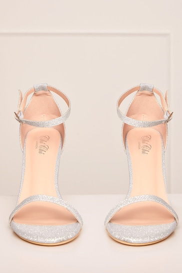 Chi Chi London Silver Barely There High Heel Sandals