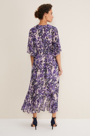 Phase Eight Natural Juliette Floral Fil Coupe Wrap Dress