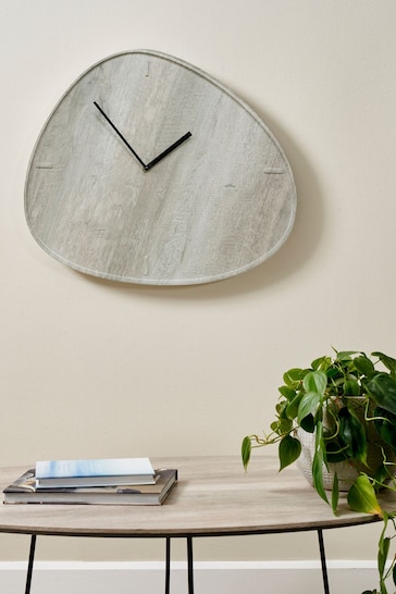 Pacific Grey Oak Teardrop Wall Clock