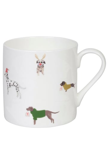 Sophie Allport White Christmas Dogs Large Mug