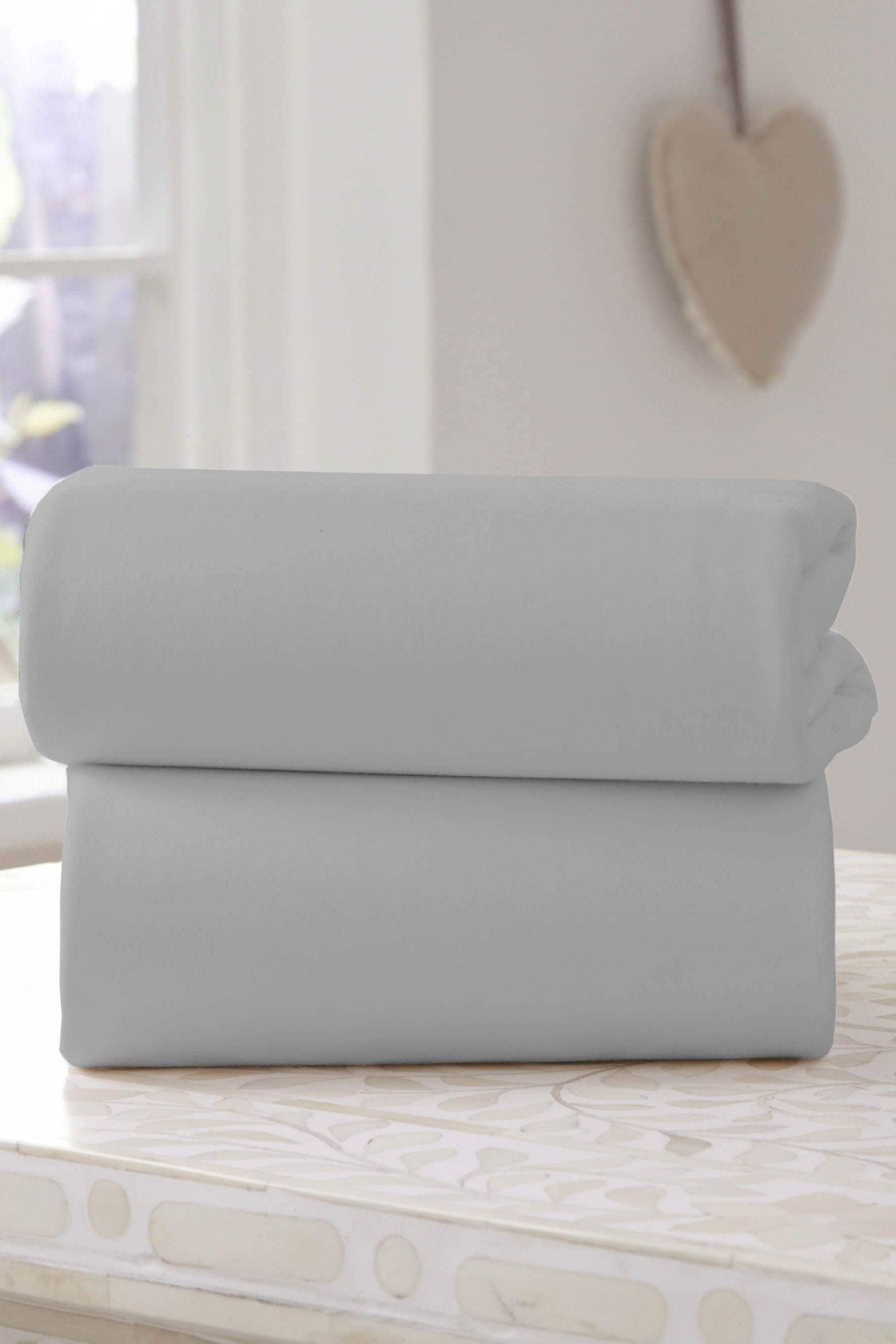 Grey cot bed fitted hot sale sheet