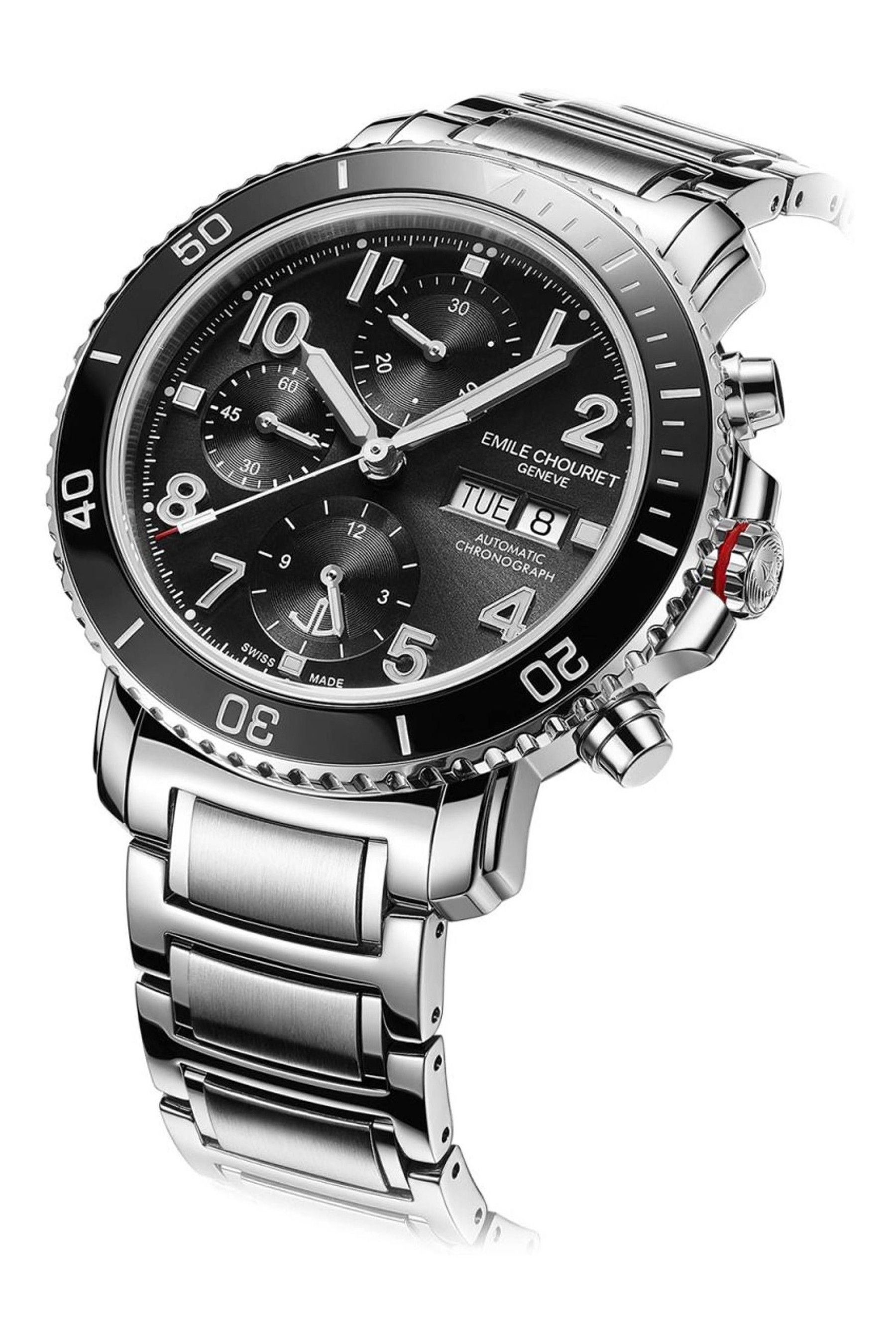 Buy Emile Chouriet Gents Black Challenger Deep Chrono Challenger
