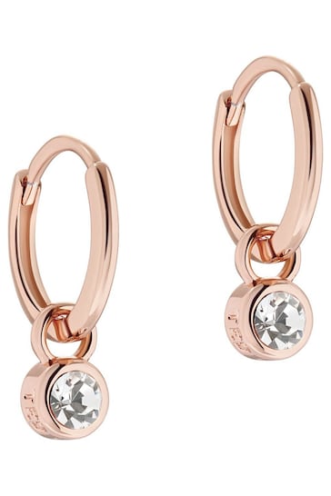 Ted Baker Rose Gold Tone SINALAA: Crystal Huggie Earrings