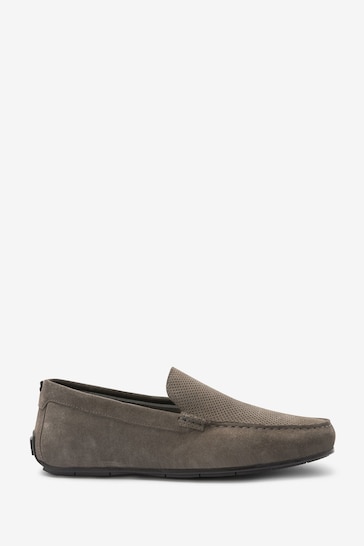 Grey Suede Driver Shoes
