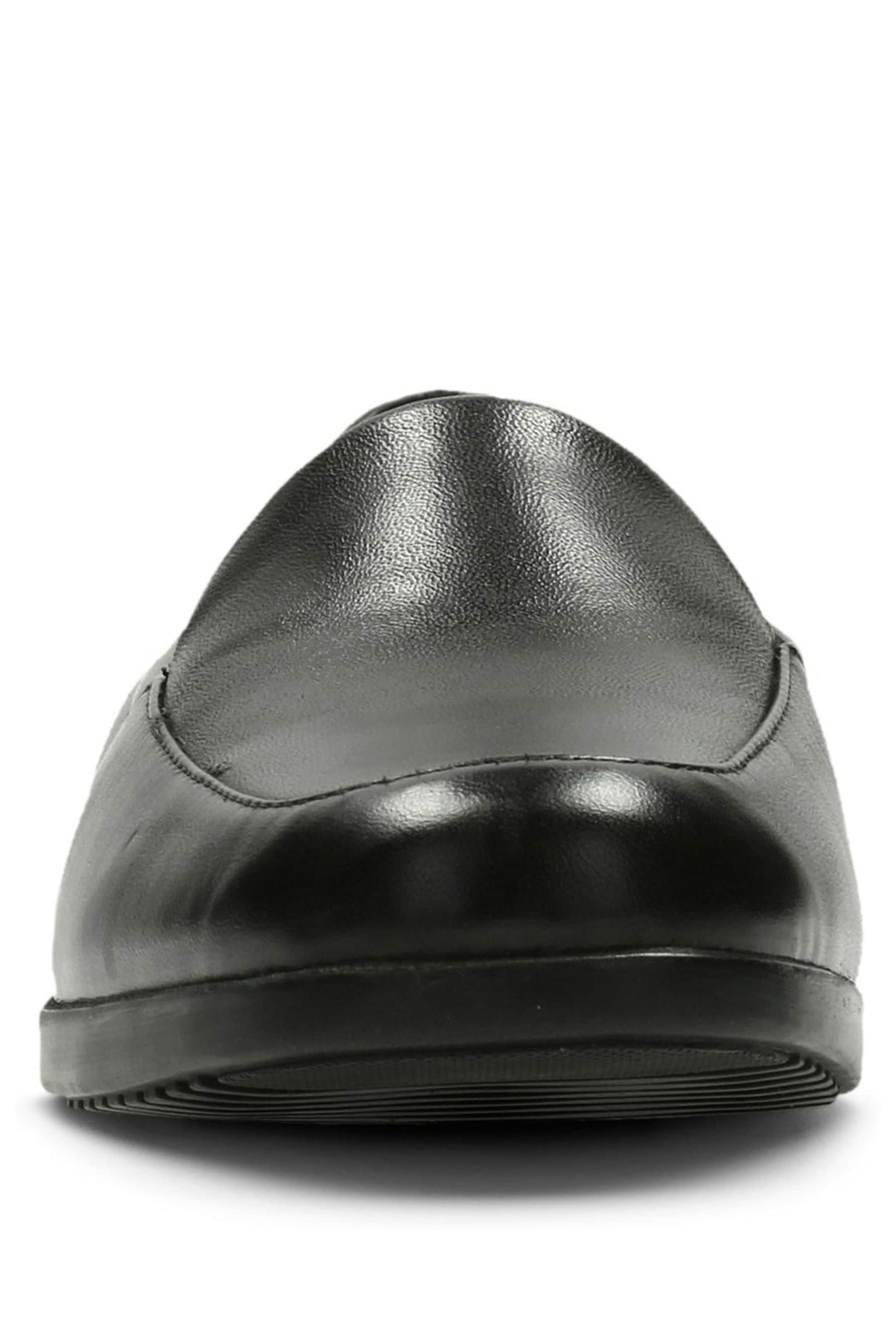 Clarks Black Wide Fit Leather Georgia Shoes