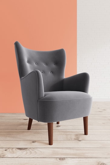 Swoon Easy Velvet Granite Grey Ludwig Chair