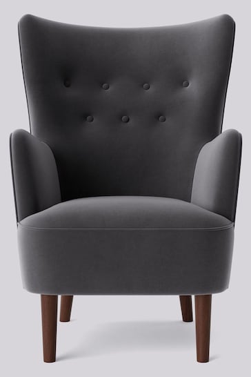 Swoon Easy Velvet Granite Grey Ludwig Chair