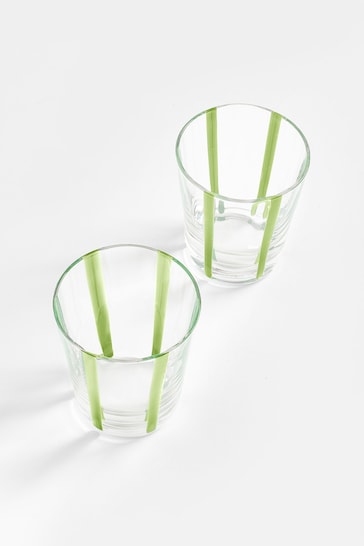 Jasper Conran London Green Set of 4 Short Tumbler Glasses