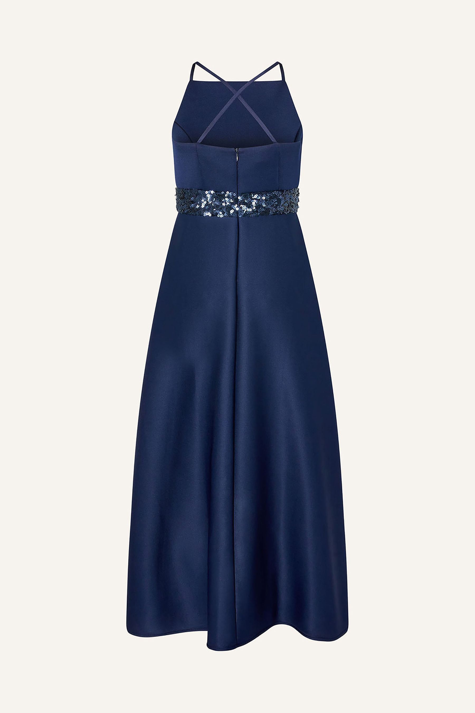 Buy Monsoon Blue Sequin Scuba Prom Dress from the Next UK online shop