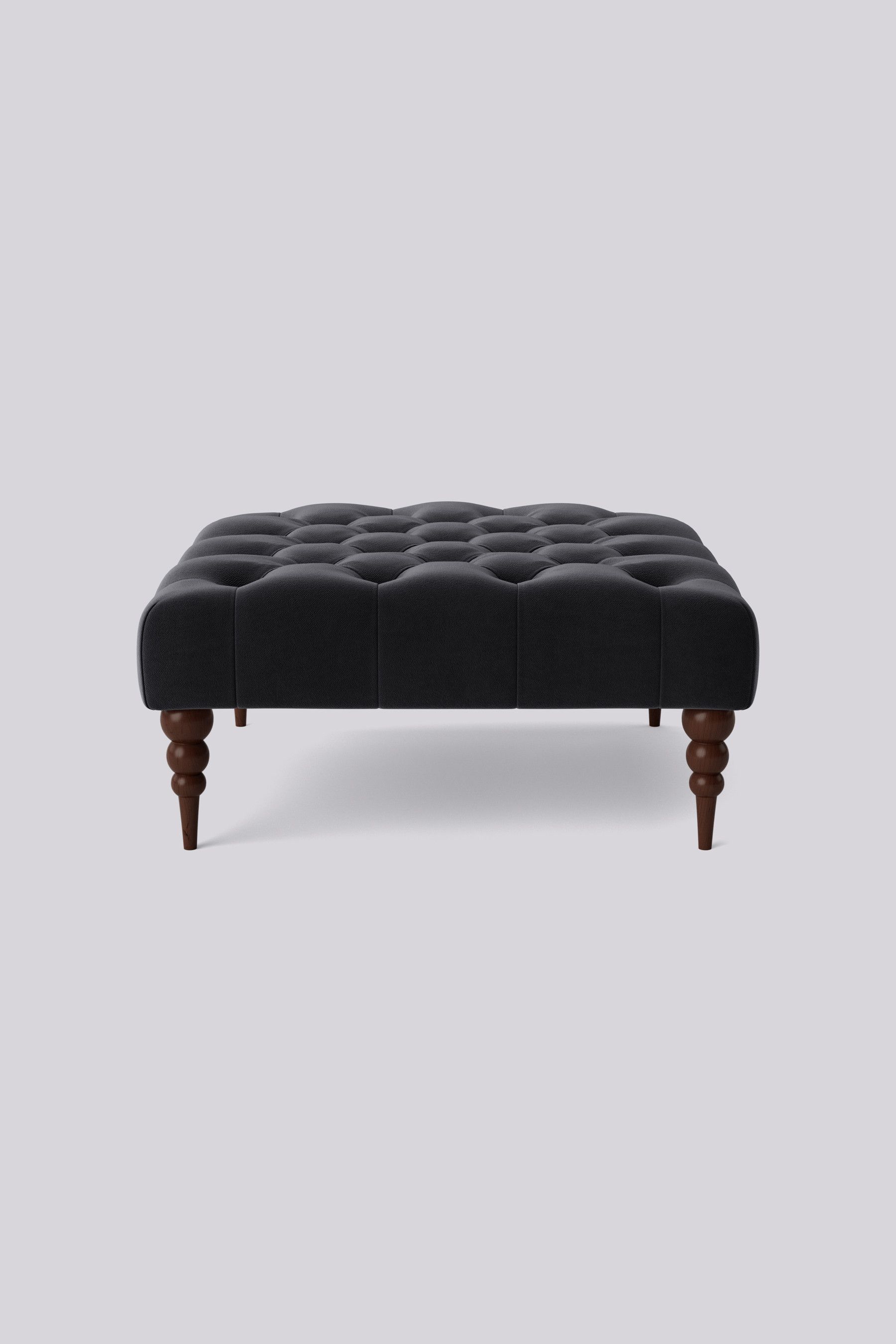 Black velvet store square ottoman